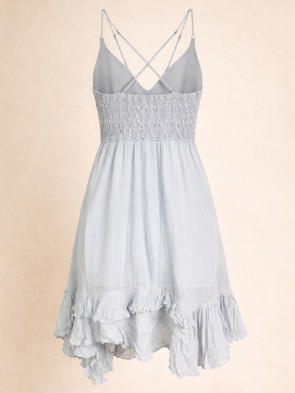Free People Boho Lace Dress Blue Extra Small Flowy Babydoll Cottagecore Festival - Picture 2 of 4